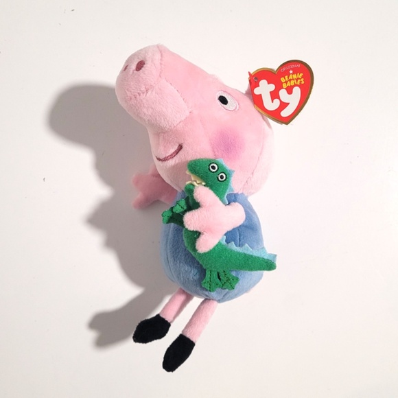Peppa Pig George and Dinosaur Beanie Small Plush Lot - Picture 2 of 6